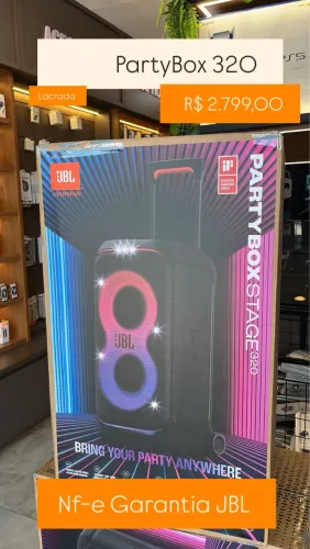 JBL PartyBox 320 lacrada Nota fiscal