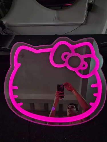 Espelho Hello Kit com led Rosa