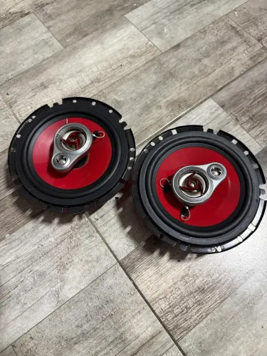 Par Alto-Falante Triaxial Automotivo E-Tech Vermelho - Som Para Carro
