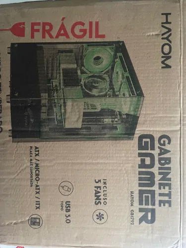Gabinete gamer Hayom com 3 fans