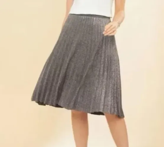 Saia plissada midi lurex
