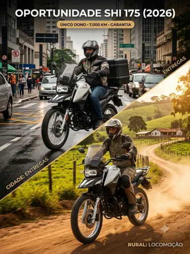 OPORTUNIDADE! SHINERAY SHI 175 (2025/2026) - ÚNICO DONO, 7.000 KM, NA GARANTIA!