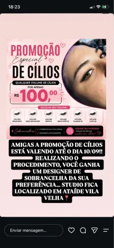 Promoção de cílios + sobrancelha