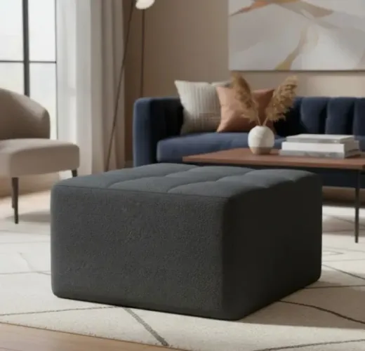 Puff modular estofado cinza - NOVO, apenas aberto