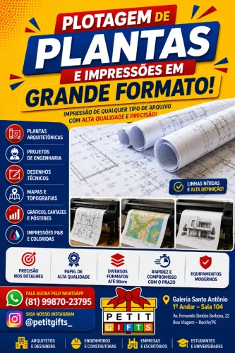 Plotagem de plantas e impressões em grande formato
