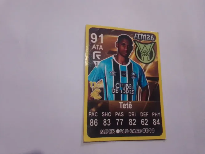 Carta Tetê Super Gold Card #010 FCM Brasileirão 2026 Original.