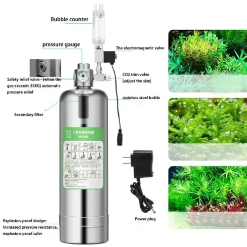 Cilindro de CO2 2 Litros Cilindro De Aço Inoxidável, Reator De Dióxido De Carbono, Aquario