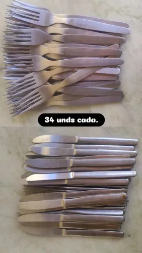 Garfos e facas inox. Preço no par.