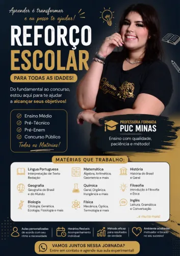 Professora particular/ aula de reforço/ aula particular