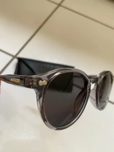 Óculos de Sol Estilo Moscot Cinza Translúcido Premium (47-22-149)