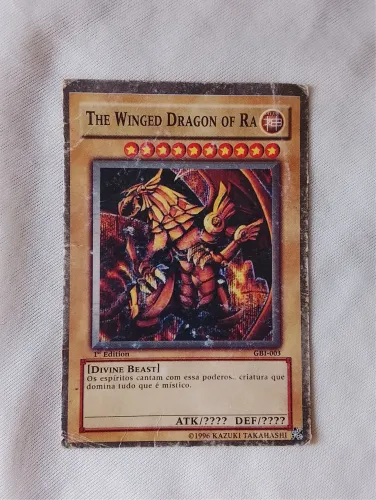 Carta original Yu Gi Oh / Primeiros lotes Dragão alado de Rá, deuses egípcios GBI - 003