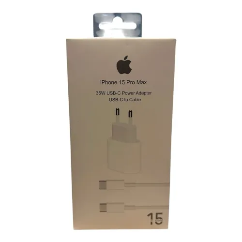 Carregador Turbo Rápido Para iPhone 15 / 16 / 17 Pro Max 35w Branco