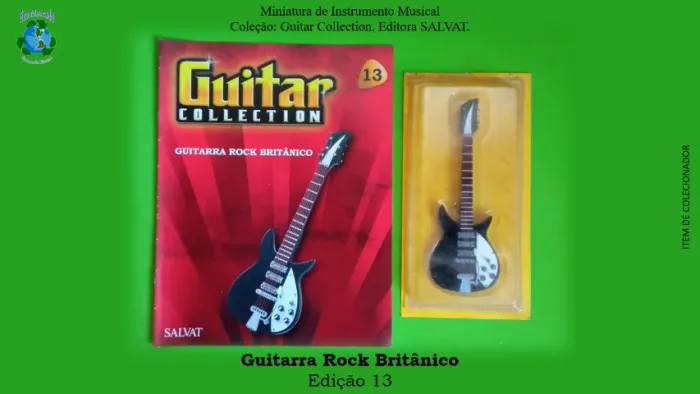 Miniaturas GUITAR COLLECTION, editora SALVAT. Edições 13, 30 e 46, com Revista e Suporte.