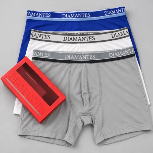 Kit 3 Cuecas Diamantes Originais | Azul, Branco e Cinza | Aracaju