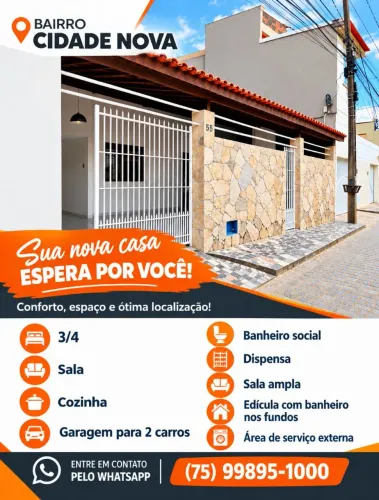 Casa 3/4 Feira de Santana