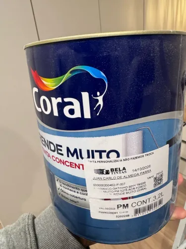 Tinta branco gatinha coral rende muito 3.2l