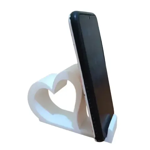 Suporte Celular Mesa Formato Coração - Base Decorativa Presente Namorados Sala Escritório