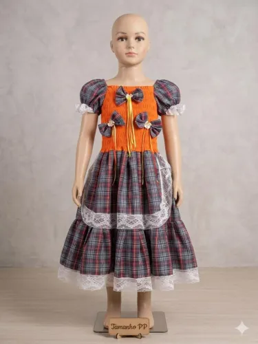 Vestido quadrilha infantil /SEMINOVO