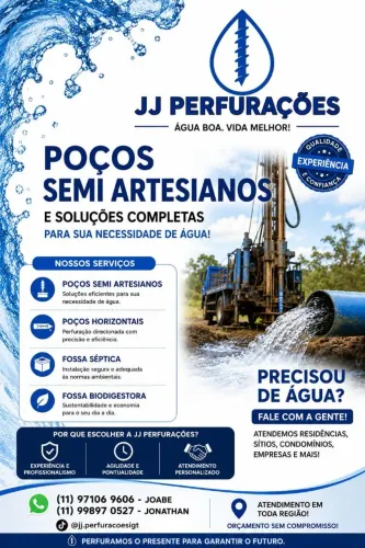 Poço semi artesiano e horizontal 