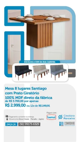 MESA DE JANTAR 8 LUGARES SANTIAGO 