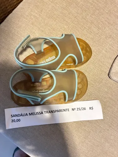 SANDÁLIA MINI MELISSA INFANTIL TRANSPARENTE Nº 25/26