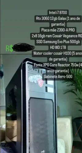 Pc gamer i78700 HD 1tb