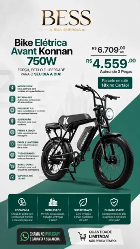 Bike elétrica - autonomia de até 60 km