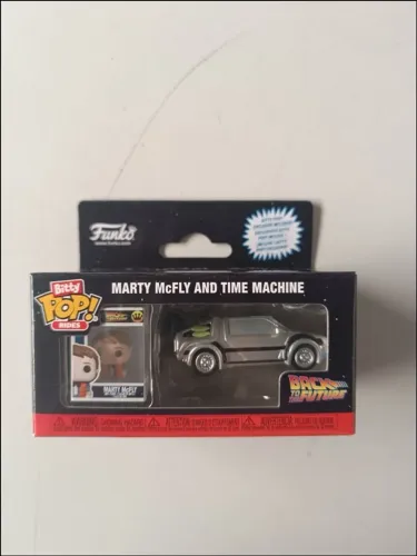 Funko, Funko Pop Bitty Pop Back To Future Marty Mcfly and Machine (Novo na Caixa)