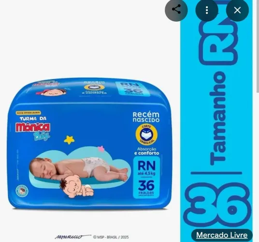 Fralda RN turma da Monica