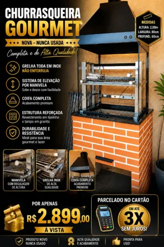 Churrasqueira Gourmet NOVA Top de Linha.