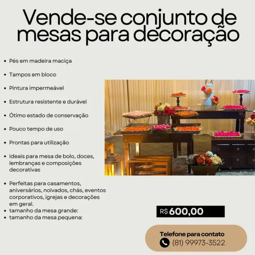 Móveis de decoração de eventos