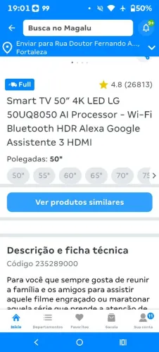TV LG 50 polegadas 