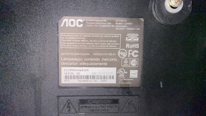 Monitor AOC 22 polegadas