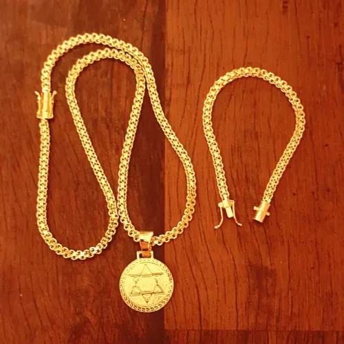 Belo conjunto banhado a ouro 18k novo