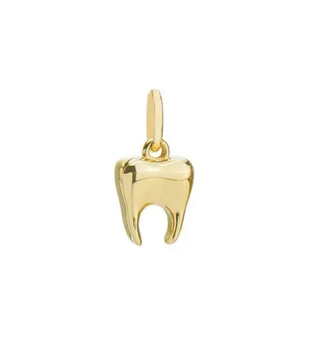 Pingente Dente Ouro 18 Kilates Peso 0.50 Grama 10 mm