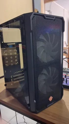 Gabinete Gamer TGT Jester, Lateral de Vidro, Com 2 Ventoinhas, Preto, TGT-JSR-BKGF01
