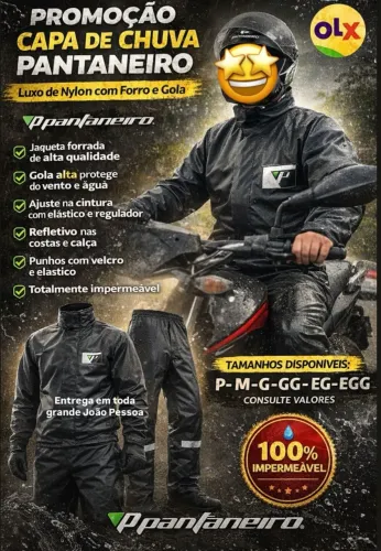 Capa de Chuva PANTANEIRO - Toda Forrada - Impermeável - GARANTIA