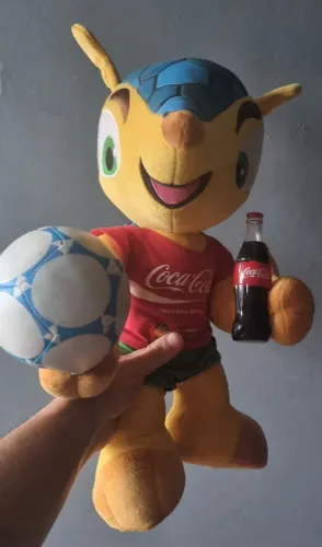 Pelúcia Fuleco Oficial Copa do Mundo 2014 Coca-Cola Mascote Grande 42cm Raridade