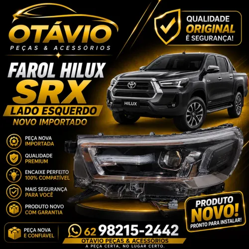 Farol Hilux srx 2023 novo importado lado esquerdo