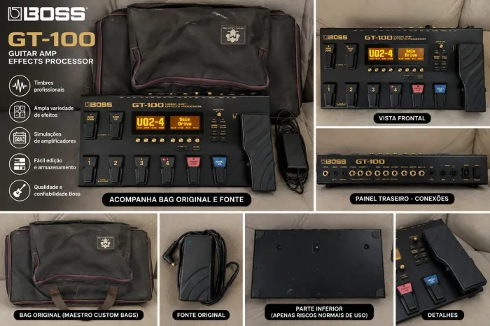 Boss GT-100 Pedaleira Guitarra + Bag + Fonte - Excelente Estado