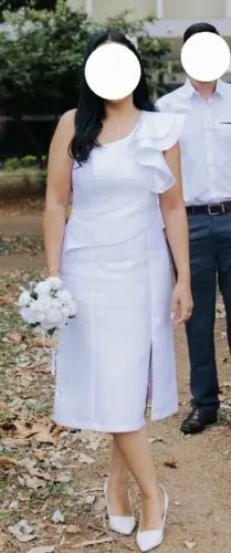 Vestido de noiva no civil - Tam M branco em zibeline