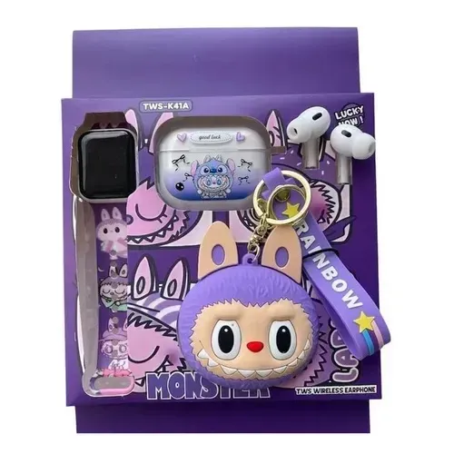 Smartwatch Labubu + Fone Bluetooth + Case