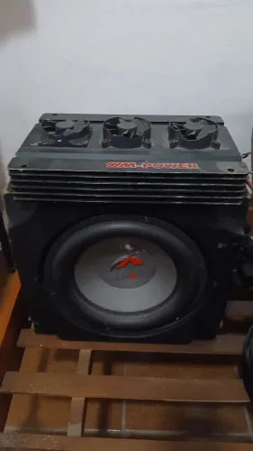 Caixa de Som Automotiva + Módulo Amplificador M-Power + Subwoofer Bomber - Grave Forte