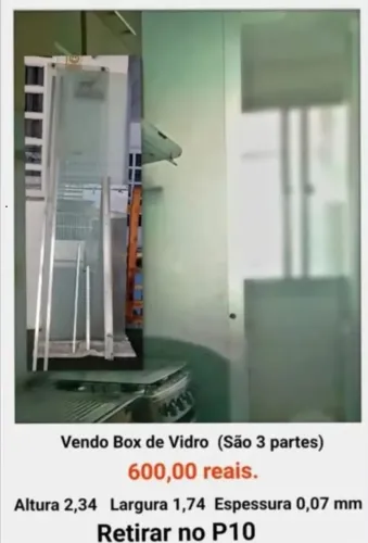 Box vidro ou divisoria cozinha/lavanderia 