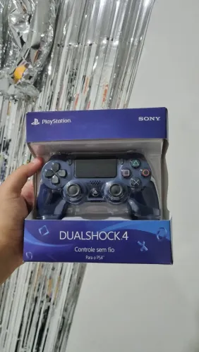 Controle para Ps4 / Dualshok 4 AZUL ESCURO( já com Cabo para Carregamento )