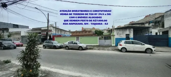 Venda de 6 Casas Alugadas em Terreno de 720 M² na Taquara - Rio de Janeiro - RJ