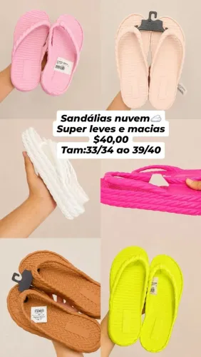 Sandálias nuvem ? super leves e macias, por apenas 40,00