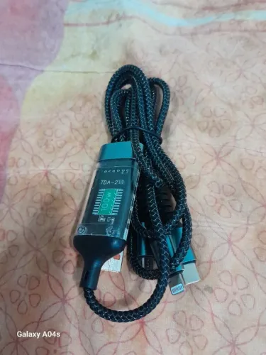Cabo Carregador 3 em 1 100W 6A Tipo C Lightning Micro USB Carga Rápida Liga de Zinco