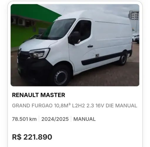 Renault Master 2.3 DCI Furgão 16V Diesel 2025