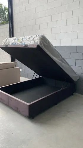 BASE BAU CASAL + COLCHÃO DE MOLAS ENSACADAS NOVO